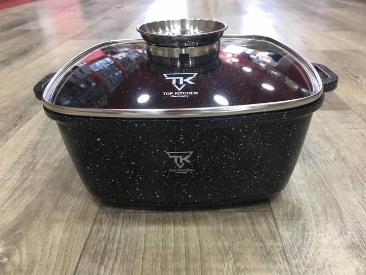 Кастрюля квадратная с крышкой со стекла алюминивая кастрюля с мраморным ...