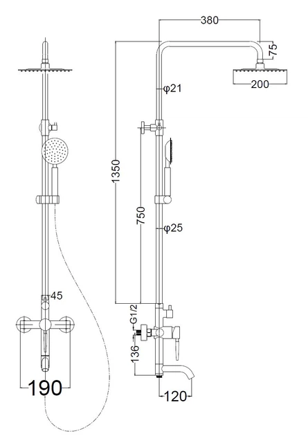 Душова система SILVER Basis SLIN0450 - зображення 2