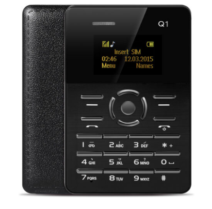 Мобільний маленький телефон Aiek Card Phone Qmart Q1 Black (MM1050) - зображення 4