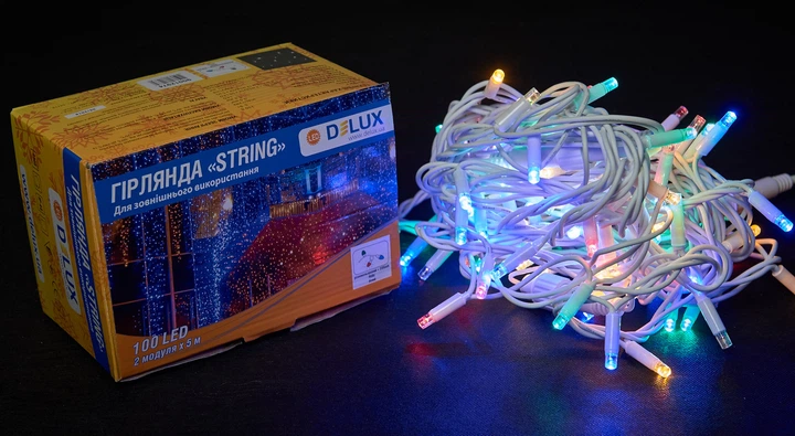 Гирлянда STRING НИТЬ 5 Вт мультицвет или белый, синий, зеленый, красный, провод черный или белый 2x5м IP44 (90012974) - Фото 2 Гирлянда STRING НИТЬ 5 Вт мультицвет или белый, синий, зеленый, красный, провод черный или белый 2x5м IP44 (90012974) - изображение 2