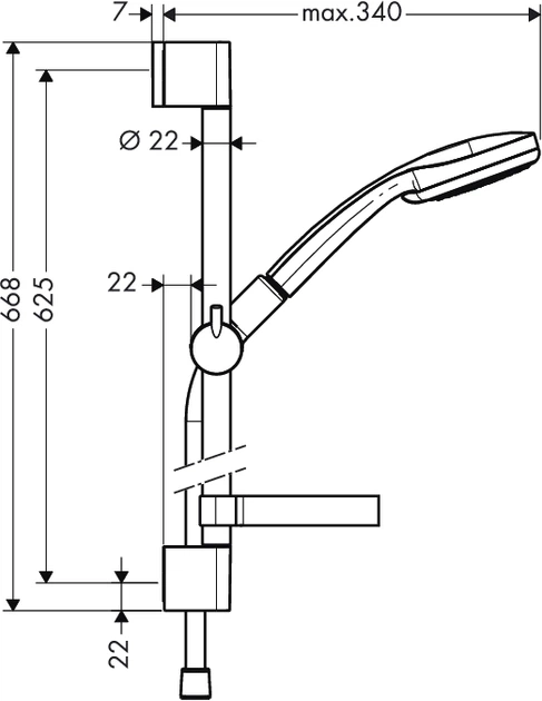 Душовий гарнітур Hansgrohe Сromа 100 Vario 27772000 - Фото 2 Душовий гарнітур Hansgrohe Сromа 100 Vario 27772000 - зображення 2