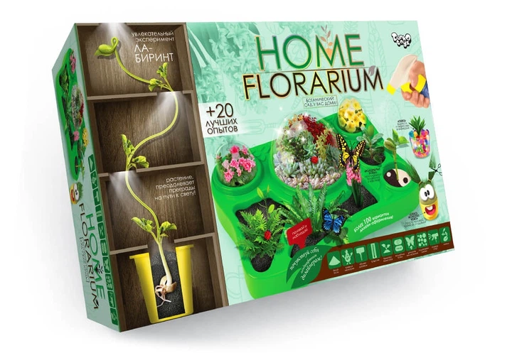 Набір для вирощування рослин "Home Florarium DANKO TOYS" укр HFL-01-01U - Фото 1 Набір для вирощування рослин "Home Florarium DANKO TOYS" укр HFL-01-01U - зображення 1
