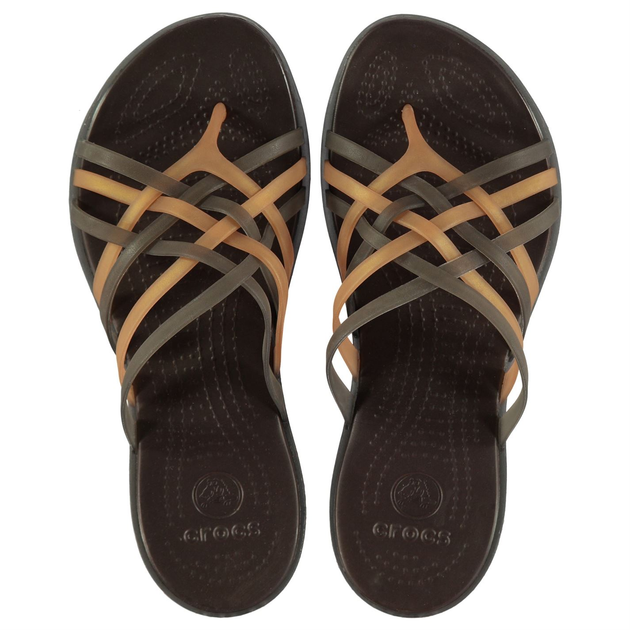 Crocs Huarache Ladies Flip Flops 38 240 Bronze Espresso 3753067