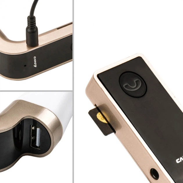 Автомобильный FM модулятор Car G7 FM Modulator Bluetooth Fm модулятор usb Usb трансмиттер. Цвет: золотой - изображение 7