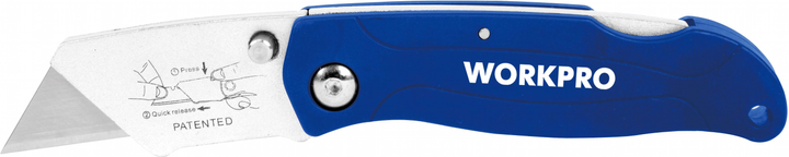 Нож строительный Workpro складной с трапециевидным лезвием (W011001 .