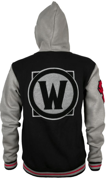 Толстовка JINX World of Warcraft Hoodie - Horde Varsity Black/Cool Grey/Red, S 