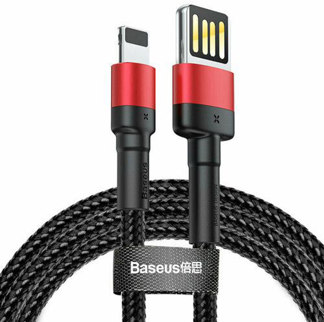 Photos - Cable (video, audio, USB) BASEUS Кабель  Cafule Cable USB for Lightning Special Edition 2.4 A 1 м Red/Black  (CALKLF-G91)
