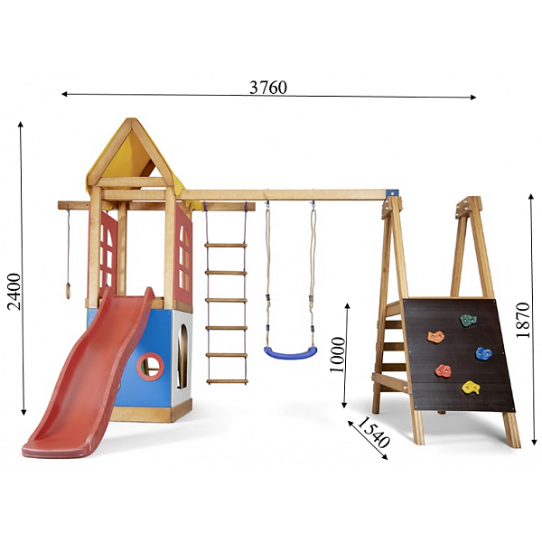 Детский спортивный игровой комплекс Baby Sport SB Babyland №24 Эко Разноцветный 376х180х240 см (Babyland-24) - изображение 4