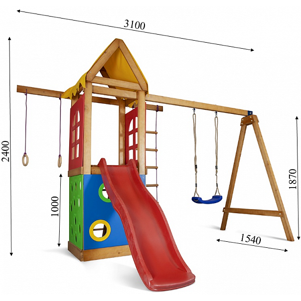 Дитячий ігровий комплекс Baby Sport SB Babyland №25 Еко Різнокольоровий 310х180х240 см (Babyland-25) - зображення 3