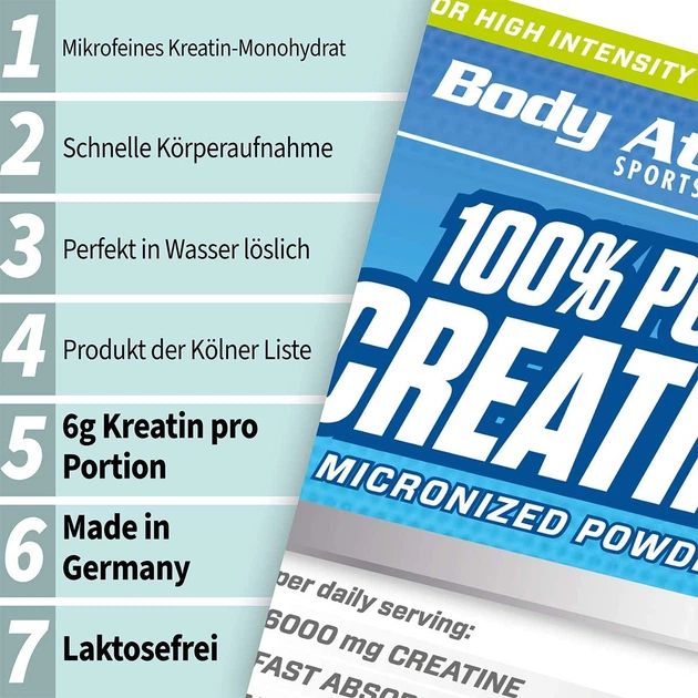 Креатин Body Attack 100% Pure Creatine 240 капсул (4384303679) - изображение 4