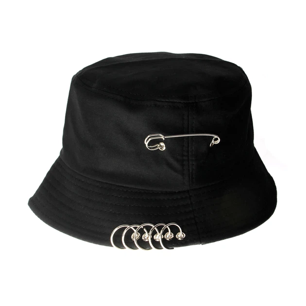 Панама Bucket Hat City-A K-Pop Япония с кольцами Черная - Фото 1 Панама Bucket Hat City-A K-Pop Япония с кольцами Черная - изображение 1
