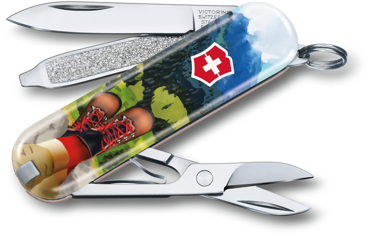 Складной нож Victorinox CLASSIC LE "I Love Hiking" 58мм/1сл/7функ/цветн/чехол /ножн Vx06223.L2002 - изображение 1