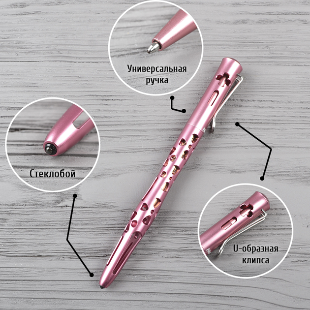 Ручка тактическая шариковая NexTool Pallas KT5513R (143мм), розовая - изображение 2