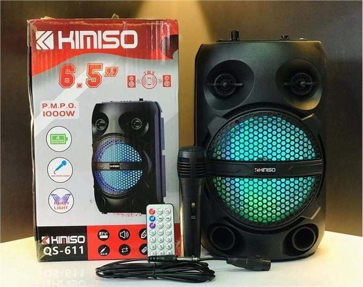 Беспроводная колонка Kimiso QS-611 с пультом и микрофоном - изображение 1