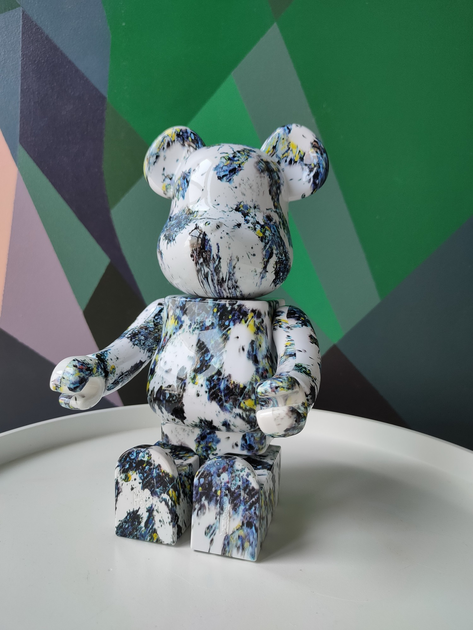 Дизайнерская игровая фигурка Беарбрик Bearbrick Jackson Pollock Splash ...