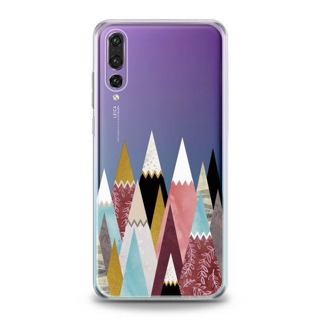 Чехол силиконовый для Huawei (Разноцветные треугольники) P30 хуавей ...
