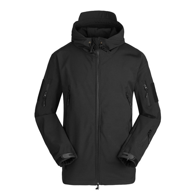 Тактична куртка Soft Shell Lesko A001 Black 2XL вітровка для чоловіків з кишенями водонепроникна (SKU_4255-12395) - зображення 1