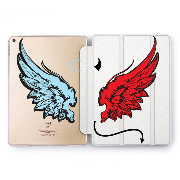 Чехол книжка, обложка для Apple iPad (Дьявол и Ангел) модели Air 9.7 ...