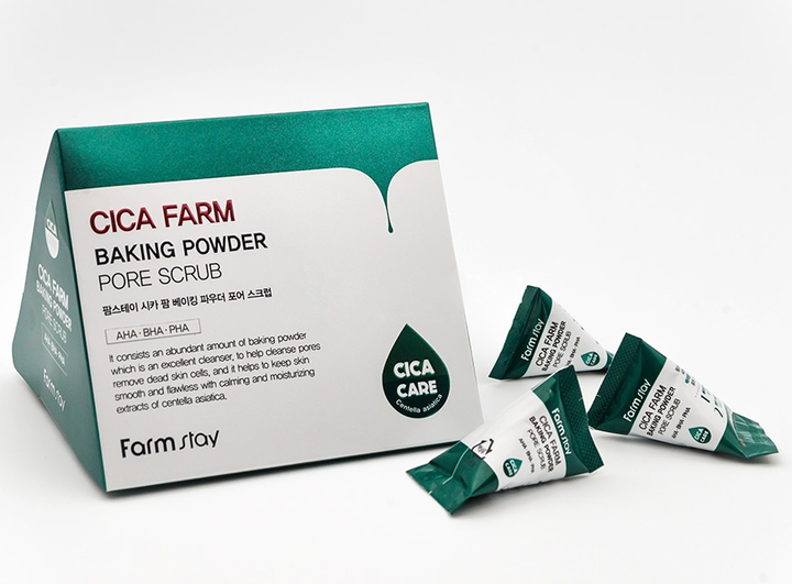 Скраб для лица Farmstay Cica Farm Baking Powder Pore Scrub с центеллой азиатской 25 шт по 7г 