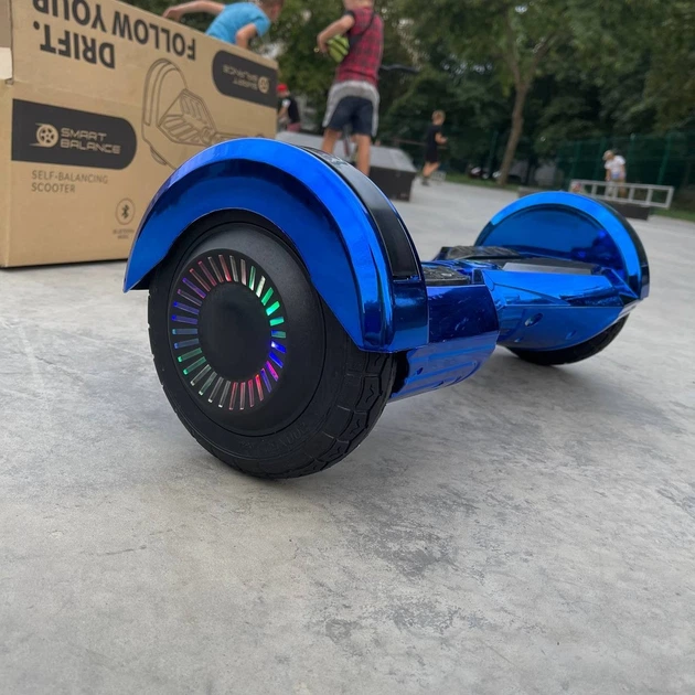 Гироборд Smart Balance 8 дюймов" PRO 2021 Синий хром АКБ Samsung 4400mAh / 800Вт Bluetooth-колонка и LED — подсветка колес - изображение 3