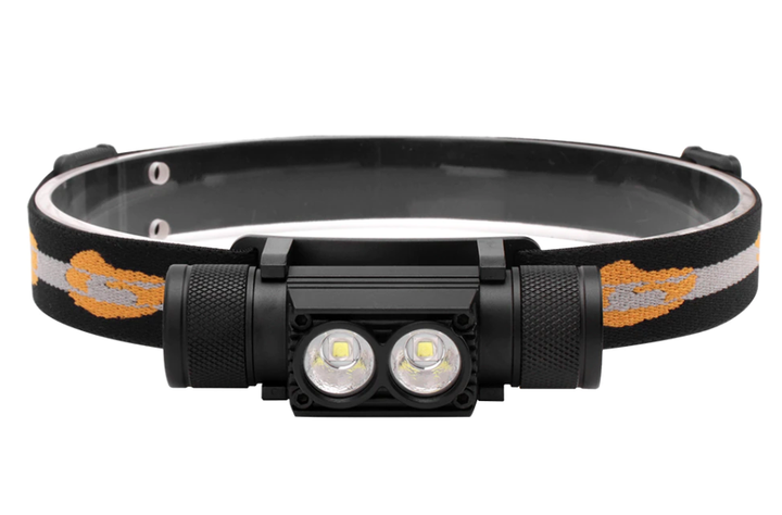 Cветодиодный налобный фонарь BORUiT D25 XM-L2х2 USB-подзарядка для охоты, кемпинга, рыбалки - Фото 1 Cветодиодный налобный фонарь BORUiT D25 XM-L2х2 USB-подзарядка для охоты, кемпинга, рыбалки - изображение 1