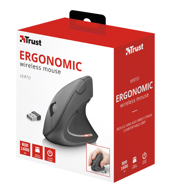 Мышь Trust Verto Ergonomic Wireless Black (TR22879) - изображение 7