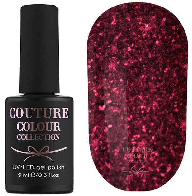 Гель-лак для ногтей Couture Colour №072 Плотный малиновый с шиммером и ...