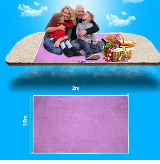 Пляжный коврик подстилка покрывало анти песок 2Life SAND MAT 120*150 см Pink (n-242) - изображение 2