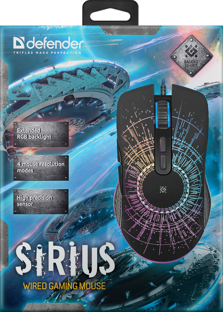 Миша Defender Sirius GM-660L RGB USB Black (4714033526609) - зображення 4