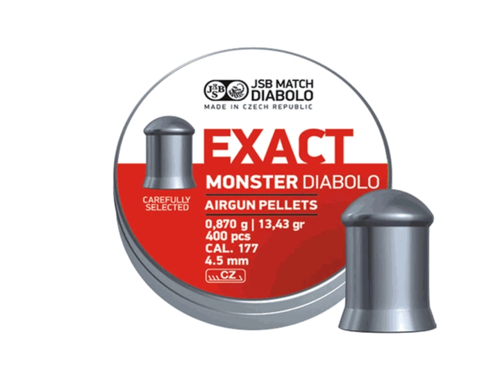 Кулі пневматичні (для воздушки) 4,5 мм 0,87 г (200шт) JSB Diabolo Exact Monster. 14530570 - зображення 2