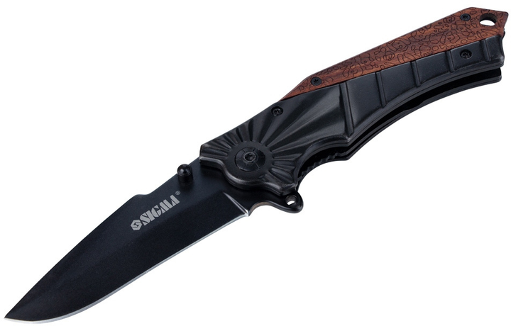 Нож раскладной Sigma 120 мм рукоятка Дерево-металл (4375801) - изображение 2