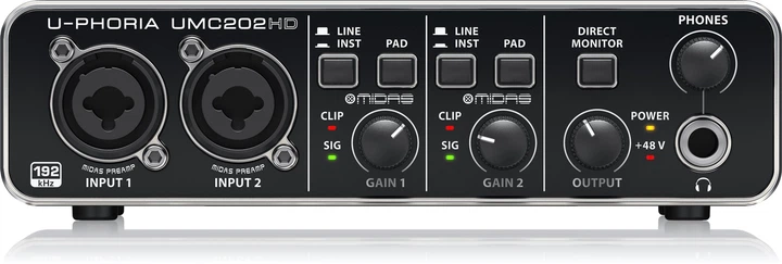 Аудіоінтерфейс Behringer UMC202HD (27000445) - зображення 3