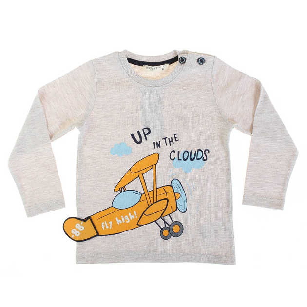 Футболка с длинным рукавом для мальчика BREEZE 13524-D 92 см м-бежевый ...