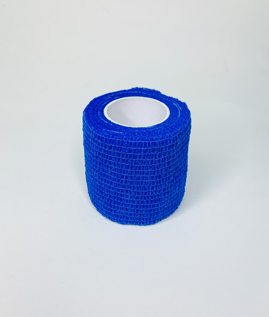 Бинт эластичный Coban фиксирующий самоскрепляющийся Кобан синий 5 см х 4,5 м - изображение 1