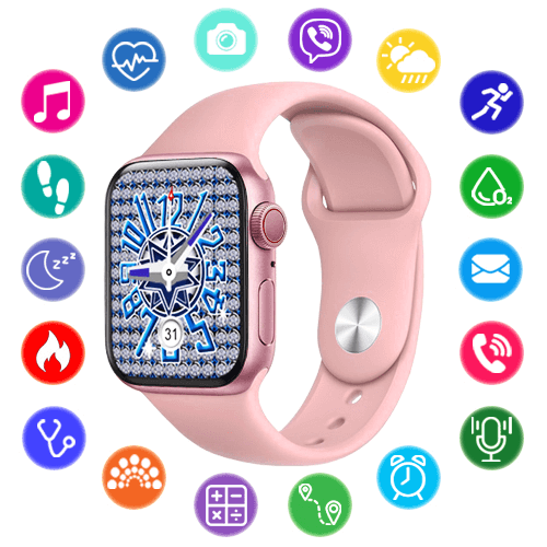 Смарт-часы Smart watch NB-PLUS, беспроводная зарядка, голосовой вызов, pink - изображение 2
