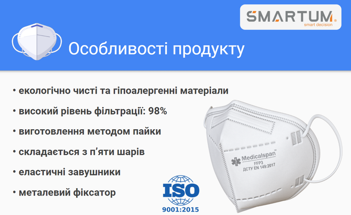 Респиратор Medicalspan пятислойный FFP3 (KN95) 10 шт. - Фото 3 Респиратор Medicalspan пятислойный FFP3 (KN95) 10 шт. - изображение 3