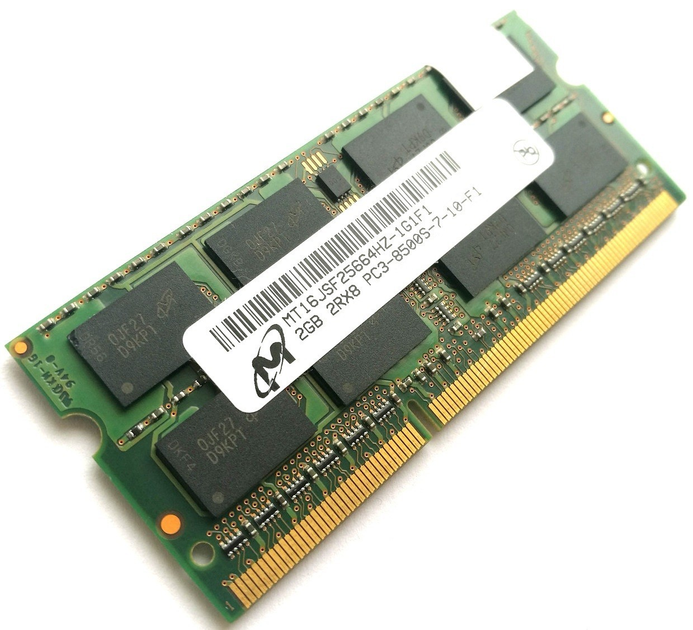 Оперативная память для ноутбука Micron SODIMM DDR3 2Gb 1066MHz 8500s ...