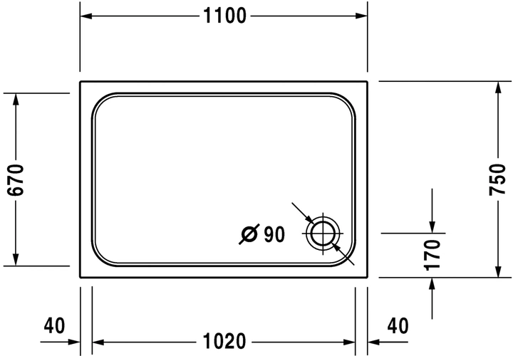 Duravit D CODE піддон 110*75 см (720097000000000) - зображення 2