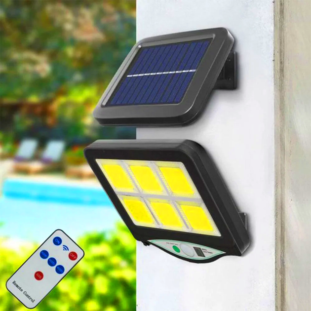 solar sensor light bk 128 6 cob