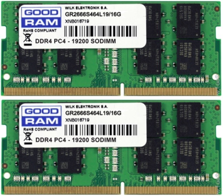 Оперативная память Goodram SODIMM DDR4 32Gb (2*16Gb) 2666MHz PC4-21300 ...