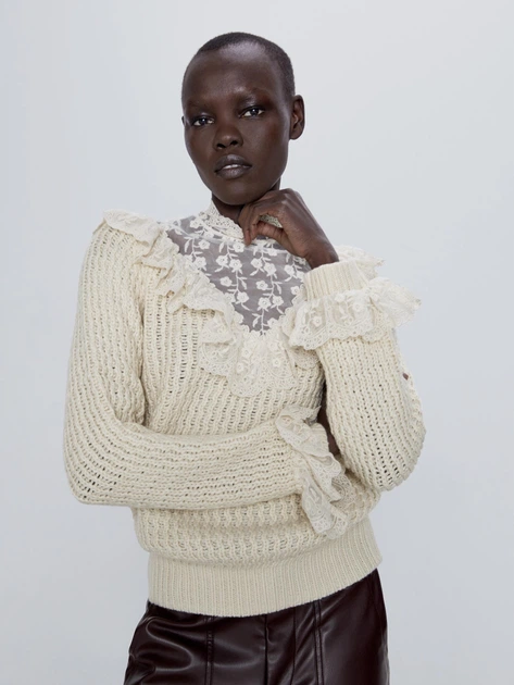 Пуловер Zara 3653/015/712 S Бежевый (03653015712030) – Брендовая