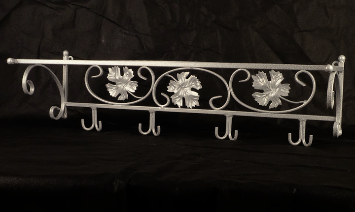Комплект полка для обуви Ferrum Soft White Silver и вешалка настенная Ferrum Venice White Silver металлические кованые, обувница, в прихожую - зображення 7