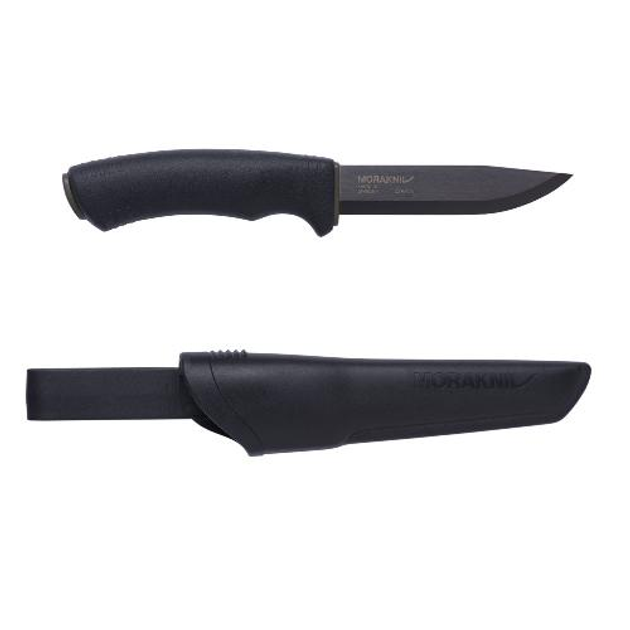 Ніж Morakniv Bushcraft Black Carbon Steel Вуглецева сталь Чорний колір Чорний клинок - изображение 1