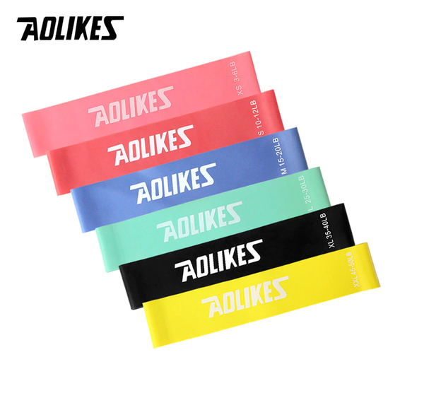 Резинки для фитнеса и спорта AOLIKES, резинка - эспандер для тренировок набор из 6 штук Разноцветные LD3601 - изображение 6