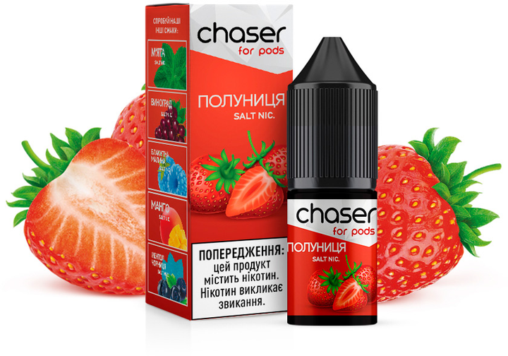 Рідина для POD-систем Chaser For Pods Salt 30 мг 10 мл (Полуниця) (CS-ST-30) - зображення 1