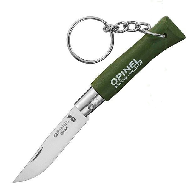 Нож-брелок Opinel Keychain №4 Inox зеленый - изображение 1