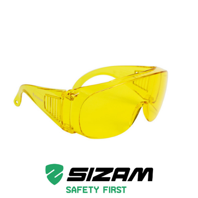 Очки защитные открытого типа 2521 Sizam Over Spec желтые 35041 - изображение 1