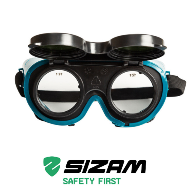 Очки защитные для сварщика с откидными линзами и непрямой вентиляцией 2780-01 Sizam Vulcan Vision синие 35023 - изображение 2