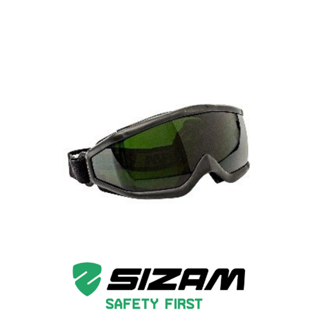 Очки защитные для сварщика герметичные с панорамной затемненной линзой 2895 Sizam Vulcan Vision зеленые 35073 - изображение 2
