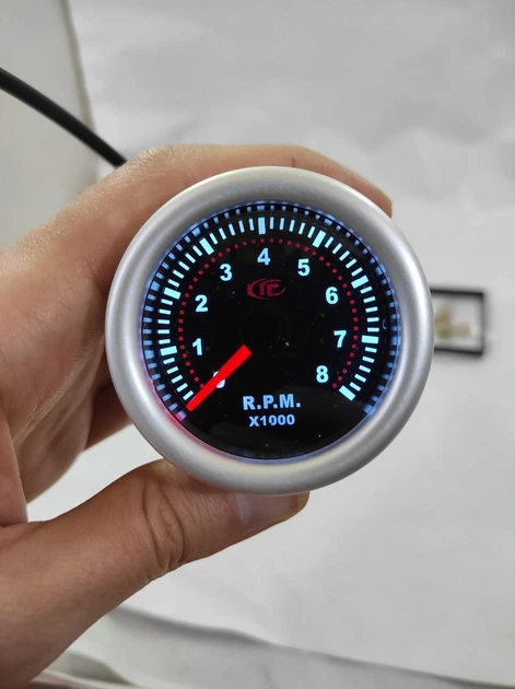 Покажчик тахометр стрілочний Ket Gauge 7705-2 LED діодний d52мм прилад датчик автомобільний M10404 - зображення 2